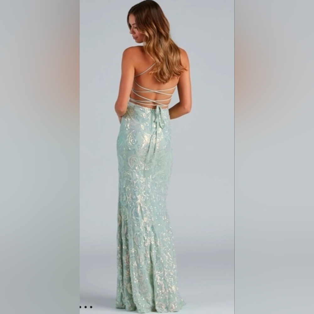 Windsor Mint Backless Maxi Dress SzL New With Tag - Picture 2 of 11